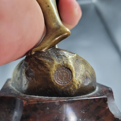 Joe DESCOMPS - Bronzo patinato del XIX-XX secolo su base in marmo - Bronzo Art Nouveau - SUSSE Freres