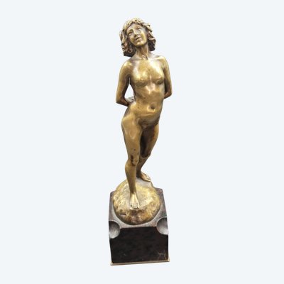 Joe DESCOMPS - Bronzo patinato del XIX-XX secolo su base in marmo - Bronzo Art Nouveau - SUSSE Freres