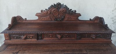 Scrivania cilindrica Luigi XIII in rovere, XIX secolo