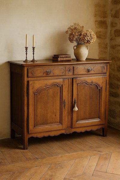 Rare Briard Sideboard in Solid Oak – 19th Century