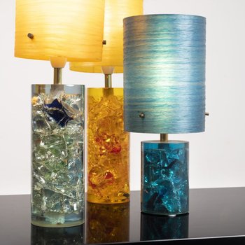 Lampe de Bureau en Résine et Fibre de Verre, 1970s