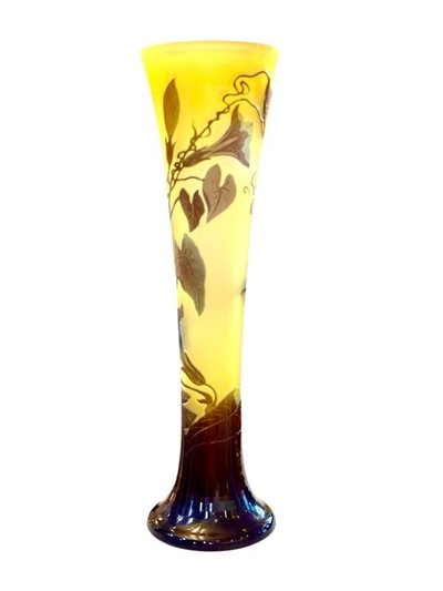 Vaso Art Nouveau Emile Gallé "Con Convolvoli"