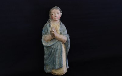 Statue en terre cuite, Femme priante, XIXème siècle