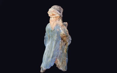 Statue en terre cuite, Femme priante, XIXème siècle