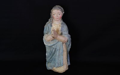 Statue en terre cuite, Femme priante, XIXème siècle