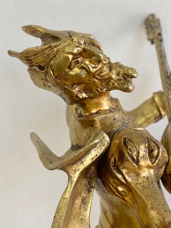 A. De Wever - Scultura in bronzo - Mefisto con mandolino