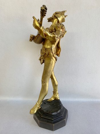 A. De Wever - Scultura in bronzo - Mefisto con mandolino