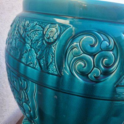 Bretby, large Japanese-style ceramic planter, late 19th century