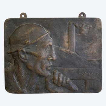 Constantin Meunier - Targa minore in bronzo