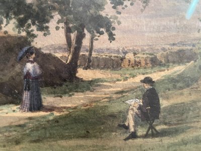 Ländliche Landschaft mit Figuren