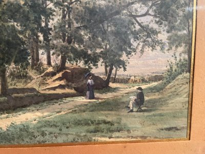 Ländliche Landschaft mit Figuren