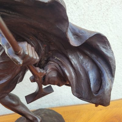 A Miniati, Arab warrior, signed orientalist bronze, early 20th century