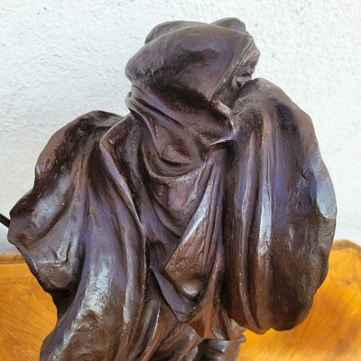 A Miniati, Arab warrior, signed orientalist bronze, early 20th century