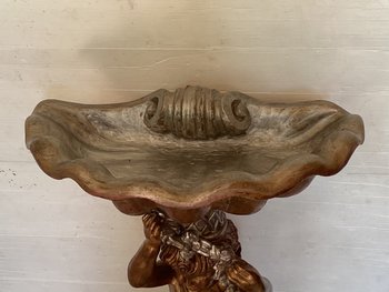 19th century gilded wood stoup