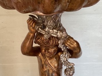 19th century gilded wood stoup