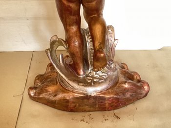 19th century gilded wood stoup