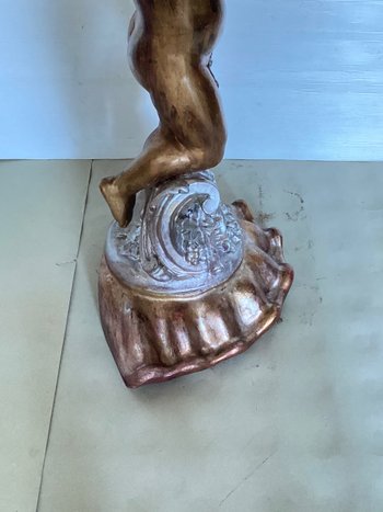 19th century gilded wood stoup