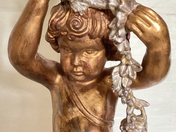 19th century gilded wood stoup