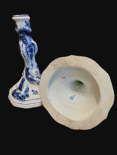 Pair of Meissen porcelain candlesticks - Onion