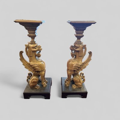 Paire de sellettes aux griffons époque fin XIXéme - gaine - colonne - sellette Napoléon III