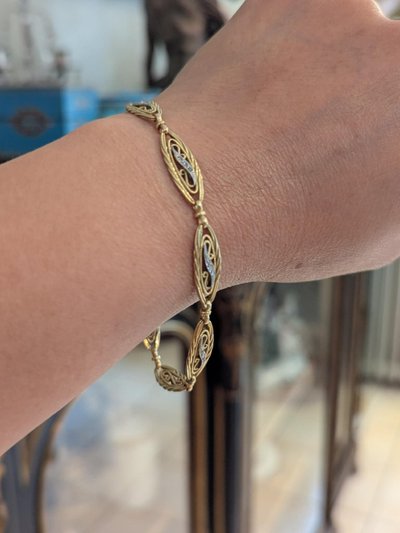 Bracciale antico in oro 18 ct con diamanti