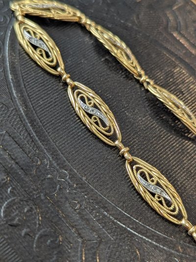 Bracciale antico in oro 18 ct con diamanti