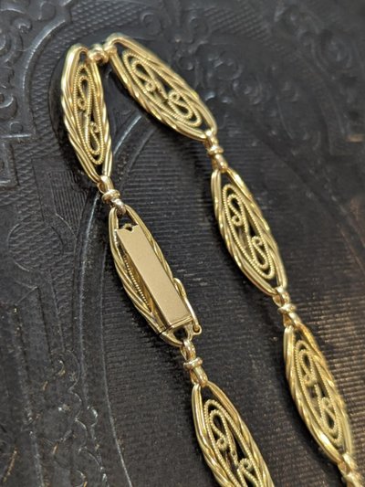 Bracciale antico in oro 18 ct con diamanti