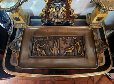 F. Levillain & Barbedienne very large Bronze platter 72.5 cm