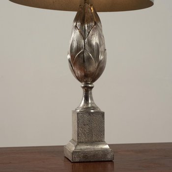 Nickel-Plated Bronze Table Lamp from Maison Charles