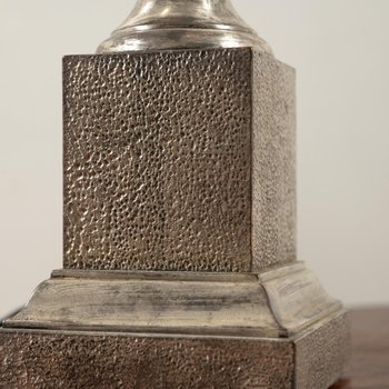 Nickel-Plated Bronze Table Lamp from Maison Charles