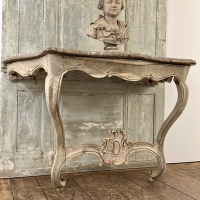 Console XVIIIème en chêne blanchi