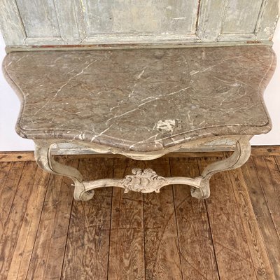 Console XVIIIème en chêne blanchi
