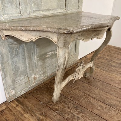 Console XVIIIème en chêne blanchi
