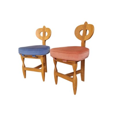 Guillerme et Chambron, rarissima coppia di sedie treppiede, Edition Votre Maison circa 1960