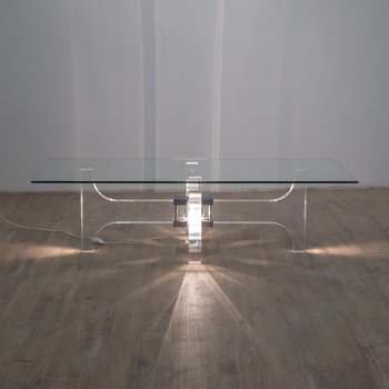 Table Basse Lumineuse en Verre Acrylique par Philippe Jean