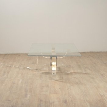 Table Basse Lumineuse en Verre Acrylique par Philippe Jean