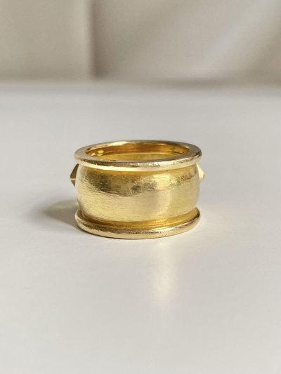Large bague en or jaune 18K citrine et péridots