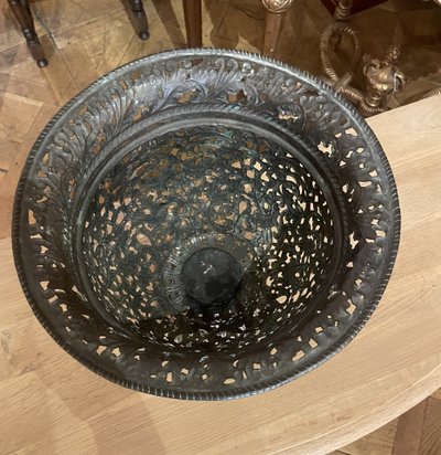 17th Century Italian Bronze Cup Or Urn