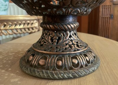 17th Century Italian Bronze Cup Or Urn