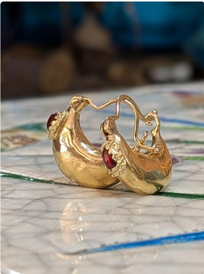 Orecchini Creole Dormeuse d'epoca in oro 18k