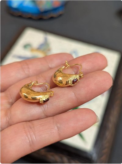 Orecchini Creole Dormeuse d'epoca in oro 18k