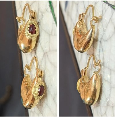 Orecchini Creole Dormeuse d'epoca in oro 18k