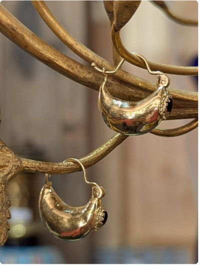 Orecchini Creole Dormeuse d'epoca in oro 18k