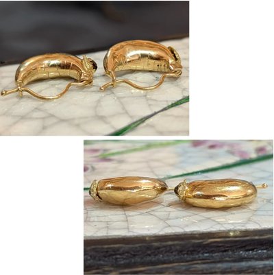 Orecchini Creole Dormeuse d'epoca in oro 18k