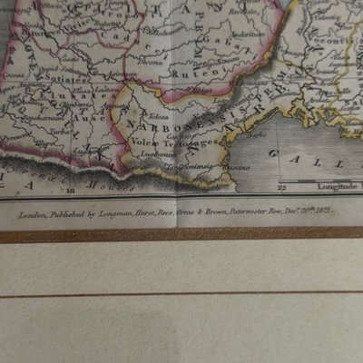 Antique Gallia Antiqua color map 19th century