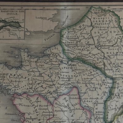 Antique Gallia Antiqua color map 19th century