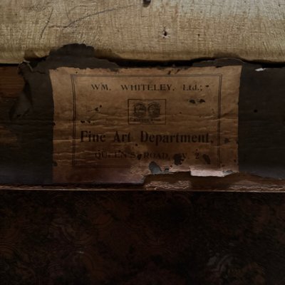 Ritratto ad olio su tela di un uomo con occhiali e baffi inizio XX secolo