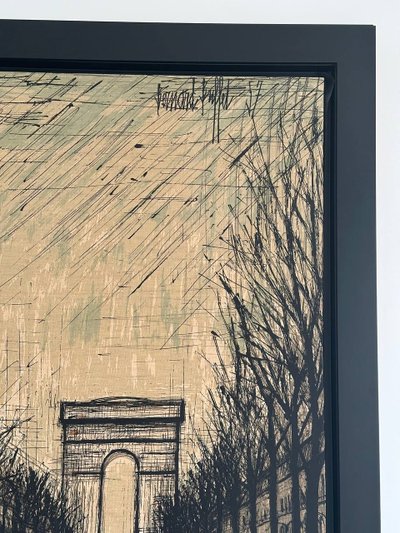 Tableau Bernard Buffet “Champs-Élysées et Arc de Triomphe”  Impression sur toile, Édition Corot