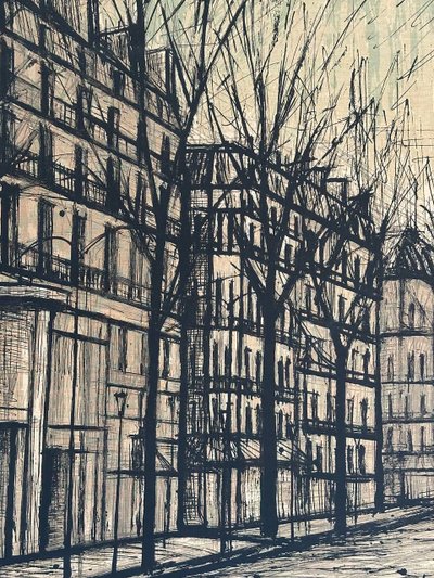 Tableau Bernard Buffet “Champs-Élysées et Arc de Triomphe”  Impression sur toile, Édition Corot
