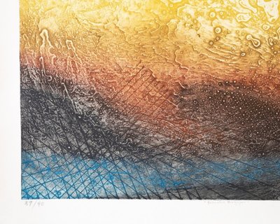 Large Etching 20th C Engraving Abstraction 